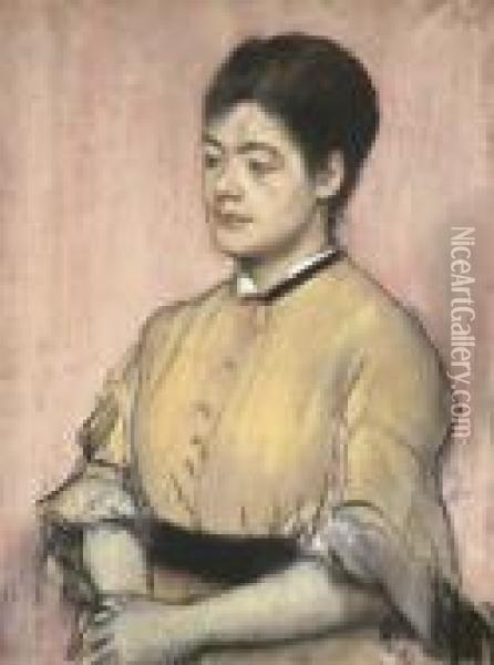 Portrait De Femme Oil Painting - Edgar Degas