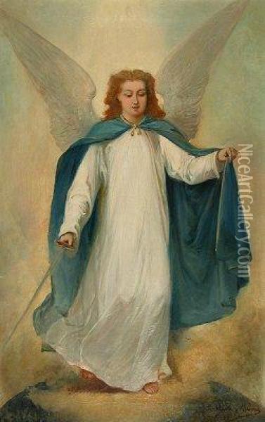 San Miguel Arcangel. Oil Painting - Ramon Marti Y Alsina