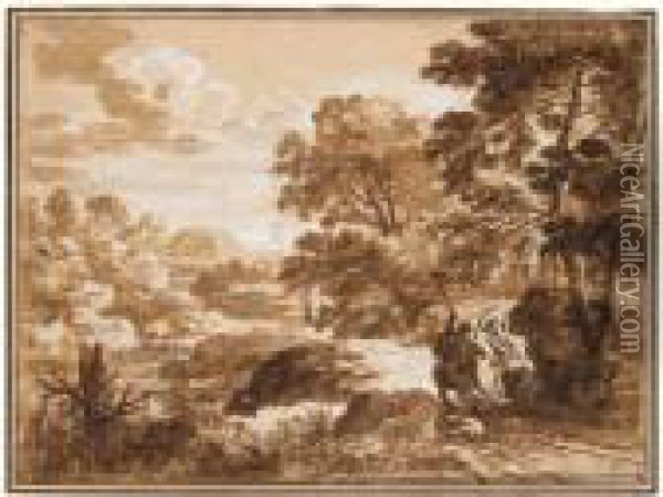 Landscape With Balaam And The Ass Oil Painting - Herman Van Swanevelt
