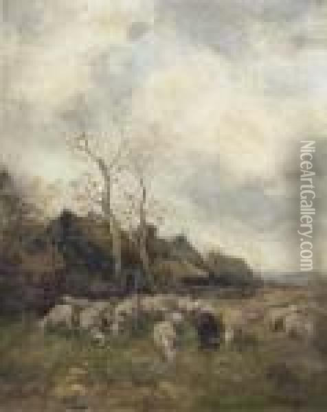 Tending To The Sheep Oil Painting - Willem George Fred. Jansen