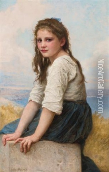 Au Bord De La Mer Oil Painting - William-Adolphe Bouguereau