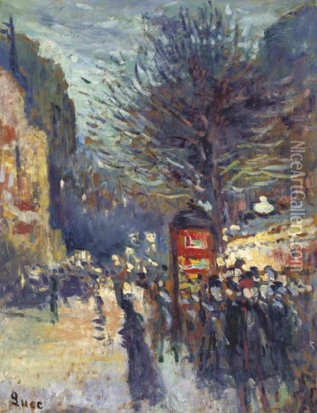 Une Rue De Paris Oil Painting - Maximilien Luce