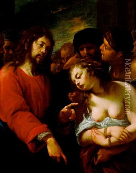 Christus Und Die Ehebrecherin Oil Painting - Giacinto Brandi