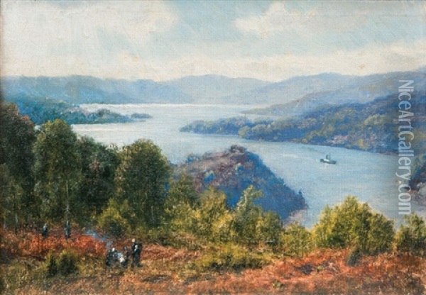 Loch Lomond In Scotland Oil Painting - Georg Emil Libert
