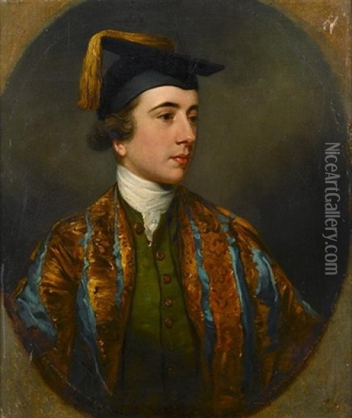 Portrait Of A Young Nobleman In Academic Robes Oil Painting - Prince (le) Hoare