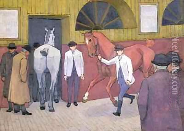 The Horse Mart 4 Oil Painting - Robert Polhill Bevan