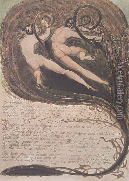 Europe a Prophecy- 'Entharmon slept', Mildews Blighting Ears of Corn, c.1794 Oil Painting - William Blake