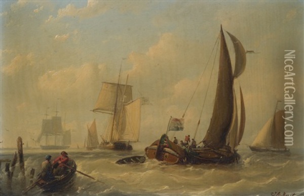 Marine Oil Painting - Johan Adolph Rust