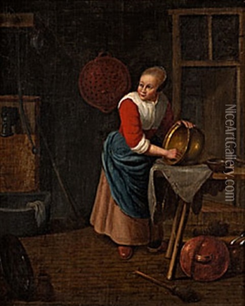 Koksinterior Oil Painting - Quiringh Gerritsz van Brekelenkam
