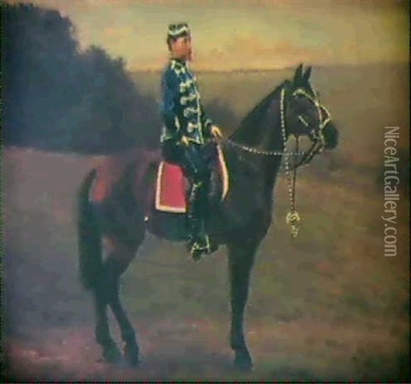 Garderhusar Til Hest Oil Painting - Hans Ole Brasen