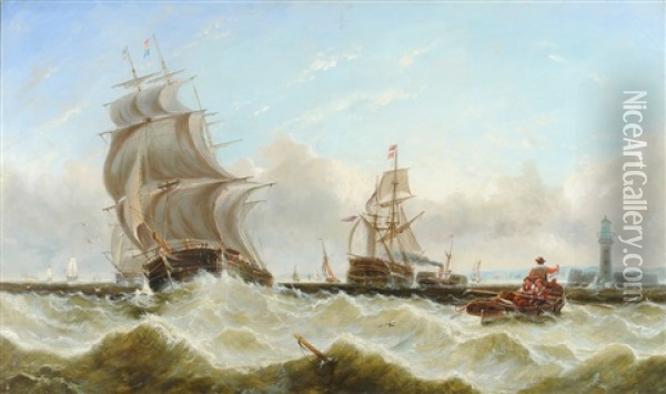 Shipping Off Liverpool Oil Painting - John Callow