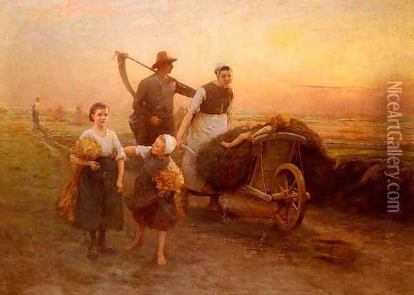 Return From The Fields Oil Painting - Hugo Federick Salmson