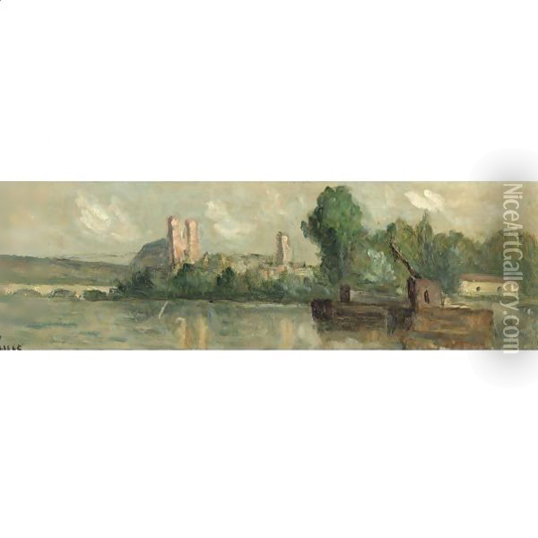 Mantes, L'Eglise Et La Tour Saint-Maclou Oil Painting - Maximilien Luce