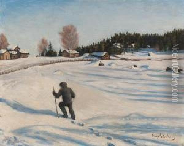 Winter Oil Painting - Hugo Simberg