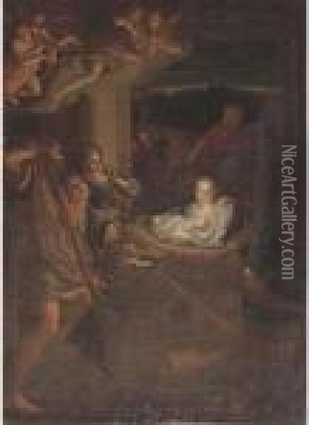 The Adoration Of The Shepherds Oil Painting - Correggio, (Antonio Allegri)