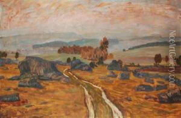 An Autumn Landscape Oil Painting - Antonin Hudecek