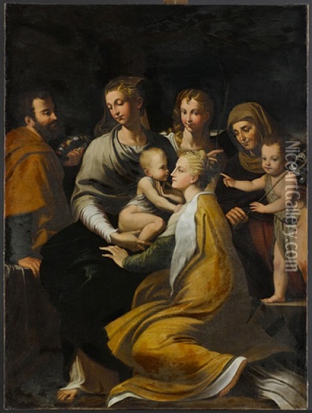Madonna Mit Kind, Hl. Margarethe, Hl. Josef, Engel, Hl. Anna Und Johannesknaben Oil Painting -  Parmigianino