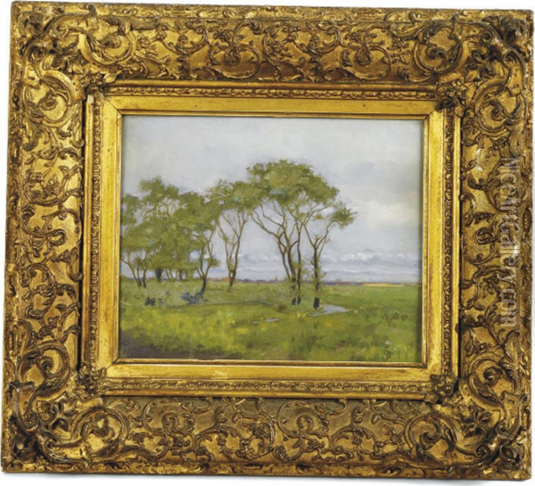 Out On The Marsh Oil Painting - George E. Cook