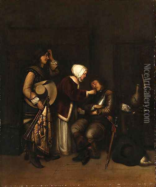 The Sleeping Soldier Oil Painting - Gerard Terborch