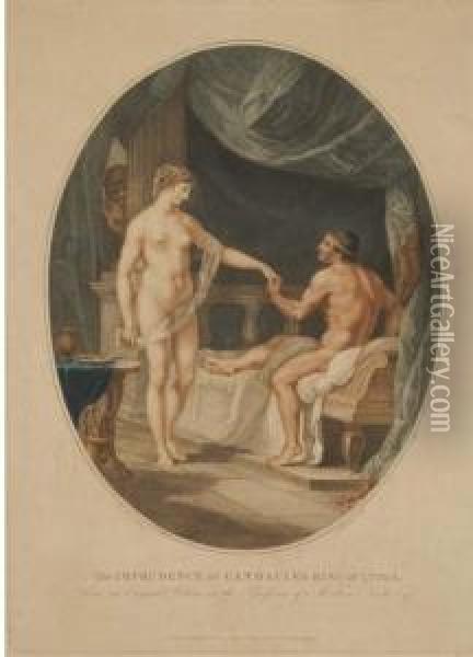 The Imprudence Of Candaules King Of Lydia Par Joseph Strutt Oil Painting - Eustache Le Sueur