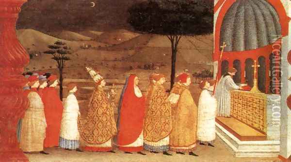 Miracle of the Desecrated Host (Scene 3) 1465-69 Oil Painting - Paolo Uccello
