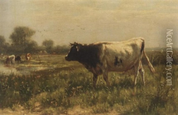 Vieh Auf Der Weide Oil Painting - Richard Burnier
