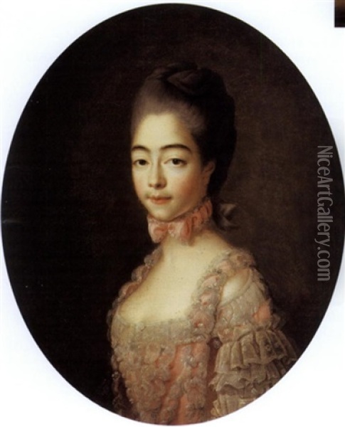 Portrait Of The Comtesse De Provence Oil Painting - Francois Hubert Drouais