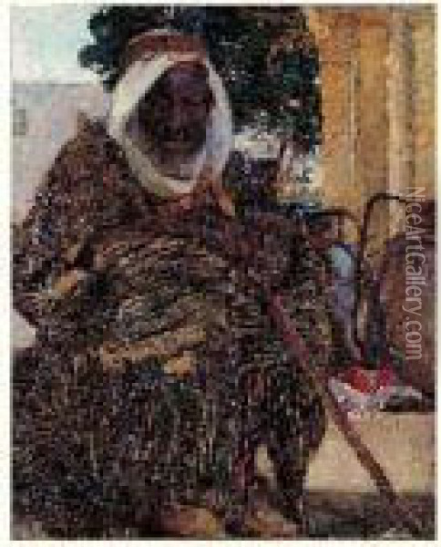 Bedouin Assis Oil Painting - Ulisse Caputo