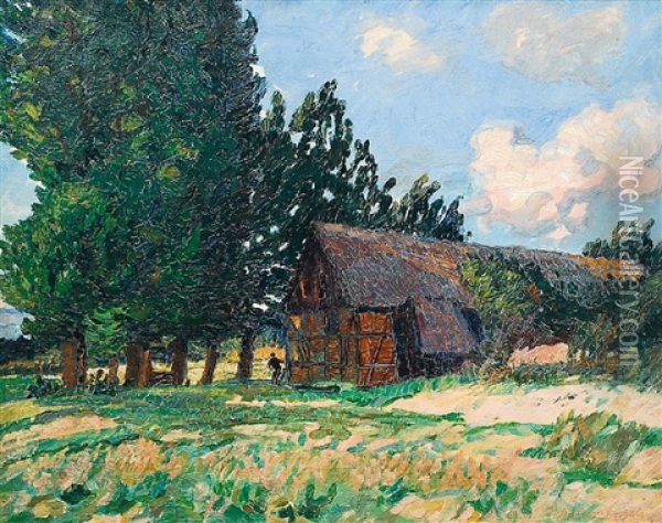 Bauernhaus Bei Rugenwalde Oil Painting - Robert Engels