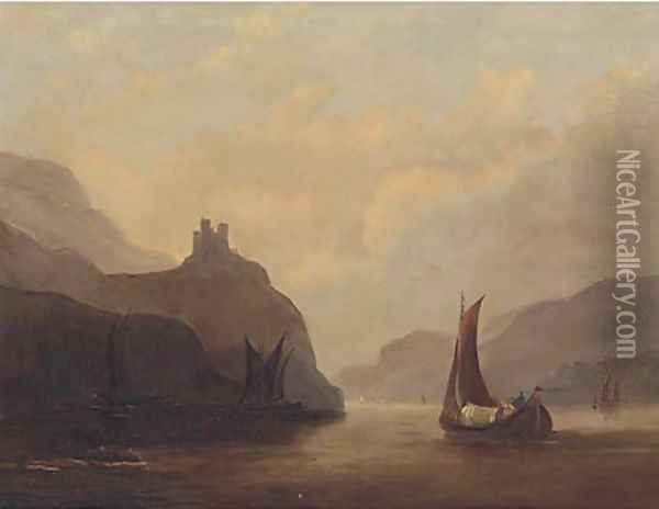 Vessels on a tranquil estuary Oil Painting - John Wilson Carmichael