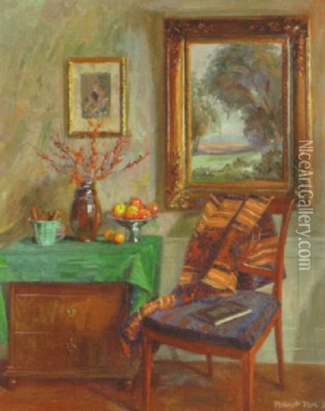 Interior Med Kommode, Stol Og Maleri Oil Painting - Robert Panitzsch
