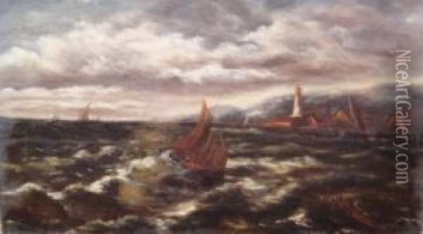 Shipping Scene Oil Painting - Edwin Ellis
