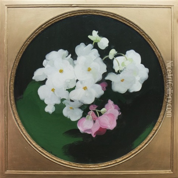 Pink And White Flowers Oil Painting - Stuart James Park