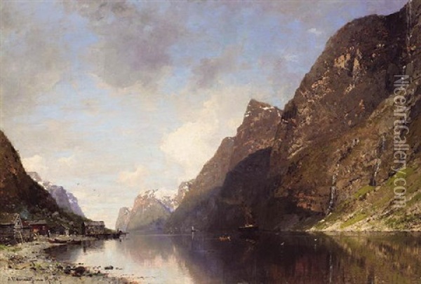 Fra En Vestlandsfjord Oil Painting - Georg Anton Rasmussen