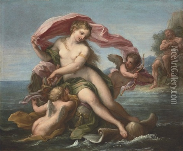 The Triumph Of Galatea Oil Painting - Giuseppe Bartolomeo Chiari