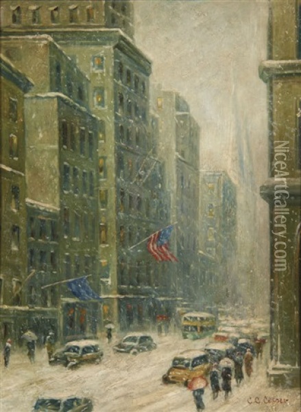 Winter Cityscape Oil Painting - Colin Campbell Cooper