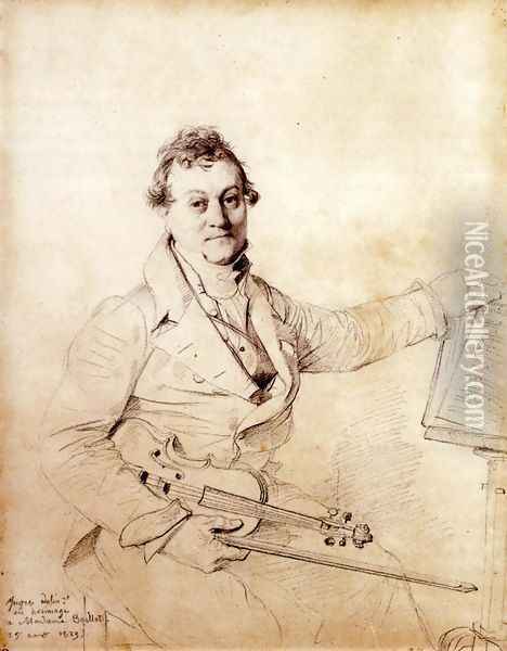 Pierre Marie François de Sales Baillot Oil Painting - Jean Auguste Dominique Ingres