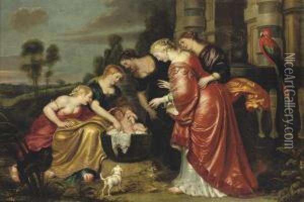 The Finding Of Moses Oil Painting - Cornelis De Vos