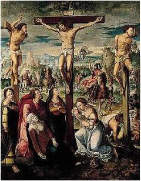 The Crucifixion Oil Painting - The Brunswick Monogrammist