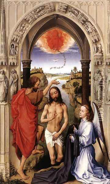 St John Altarpiece (central panel) Oil Painting - Rogier van der Weyden
