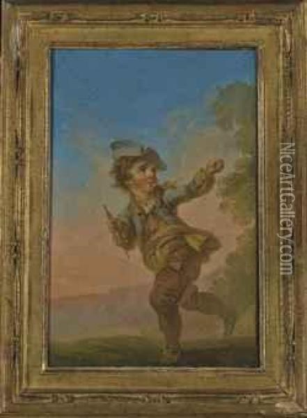 Enfant Jouant Avec Un Cerf-volant Oil Painting - Jean-Baptiste Huet I
