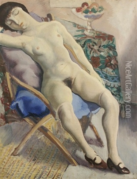 Seated Nude Oil Painting - Emil Ganso
