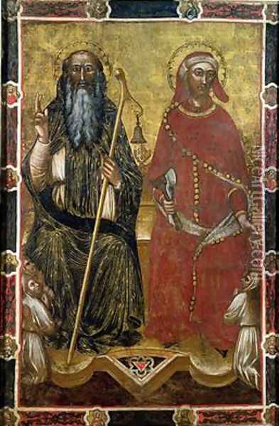 Saints Anthony Abbot and Eligius Oil Painting - Barnaba Da Modena