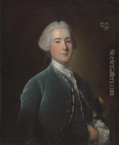 Portrait Of William Fytche Of Bengal, Three-quarter-length Oil Painting - Thomas Hudson