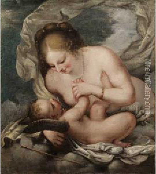 Venere E Cupido Oil Painting - Pietro Liberi