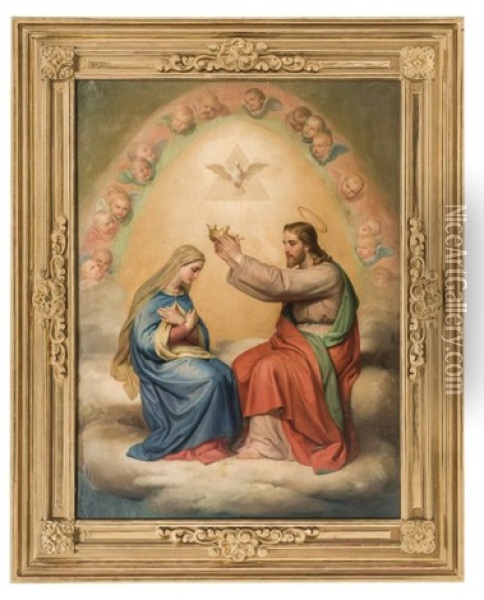 Coronacion De La Virgen Maria Oil Painting - Francisco Morales van den Eyden