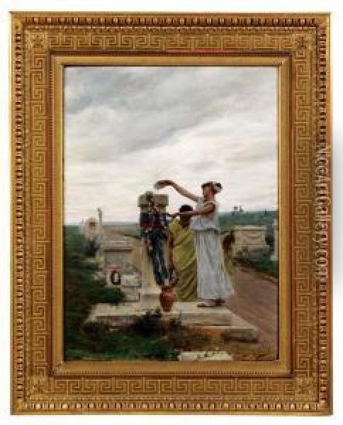 Un Rito Nell'antica Grecia Oil Painting - Giovanni Muzzioli