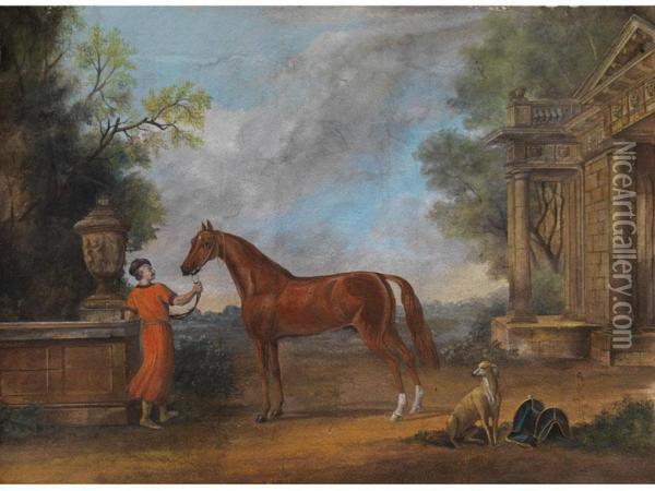 Portrait Eines Braunen Pferdes Oil Painting - William Hamilton