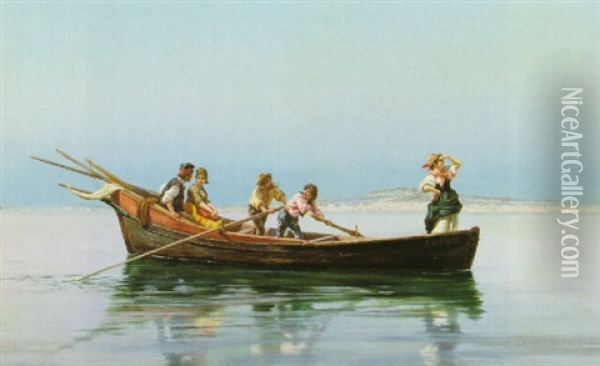 An Outing On The Bay Oil Painting - Pietro Gabrini