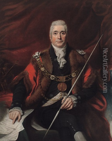 Portrait Des John Cash, Lord Mayor In Dublin Oil Painting - Thomas Cooley
